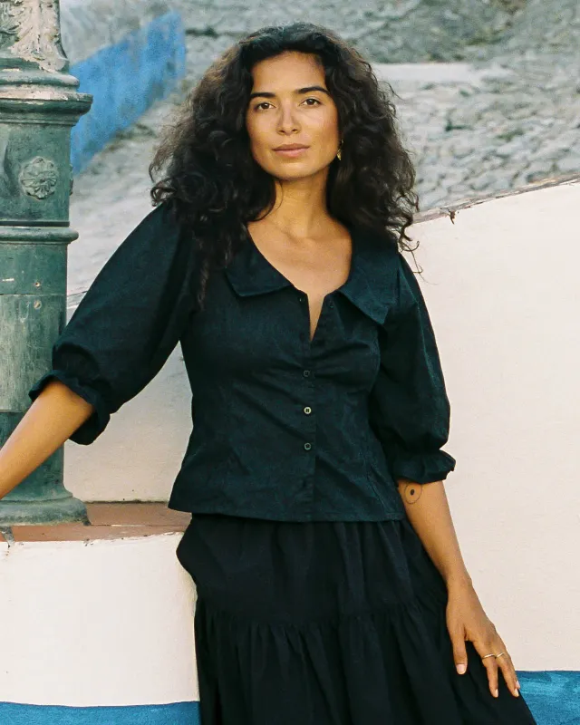 Last Chance | Ines Blouse | Noir Jacquard | S made by Harly Jae