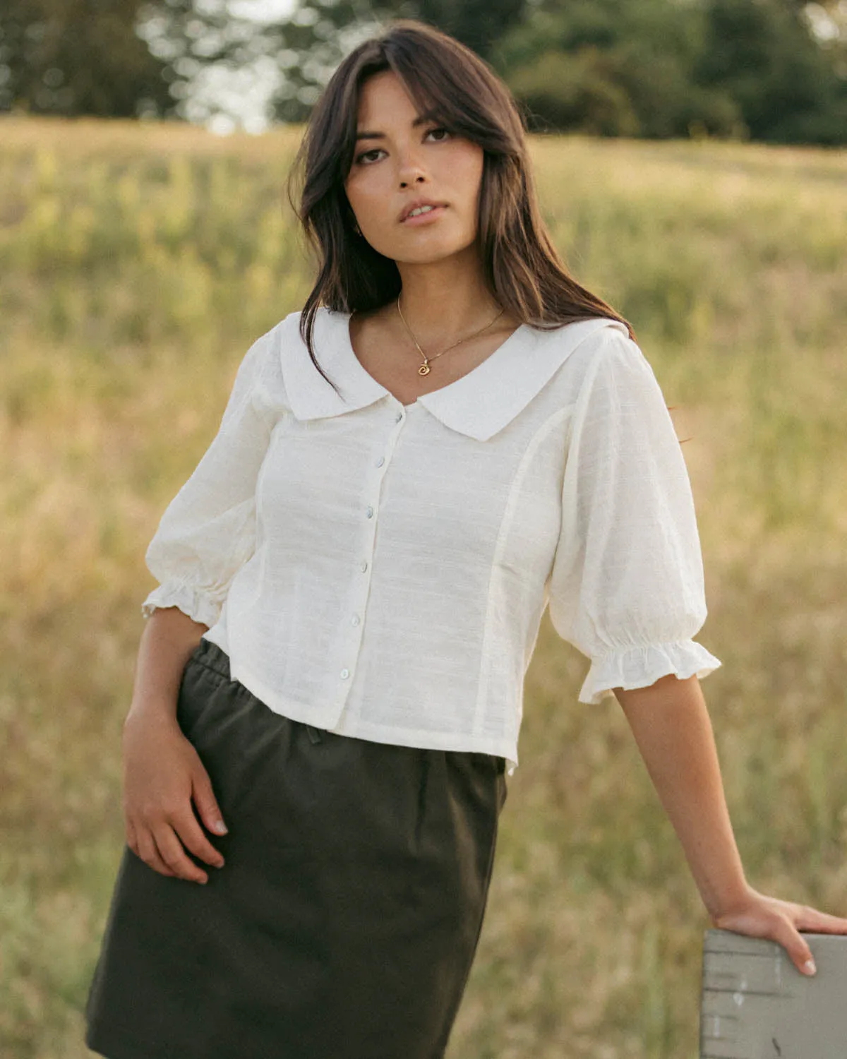 Last Chance | Ines Blouse | Natural Embroidery | XS sold by Harly Jae product image thumbnail 2