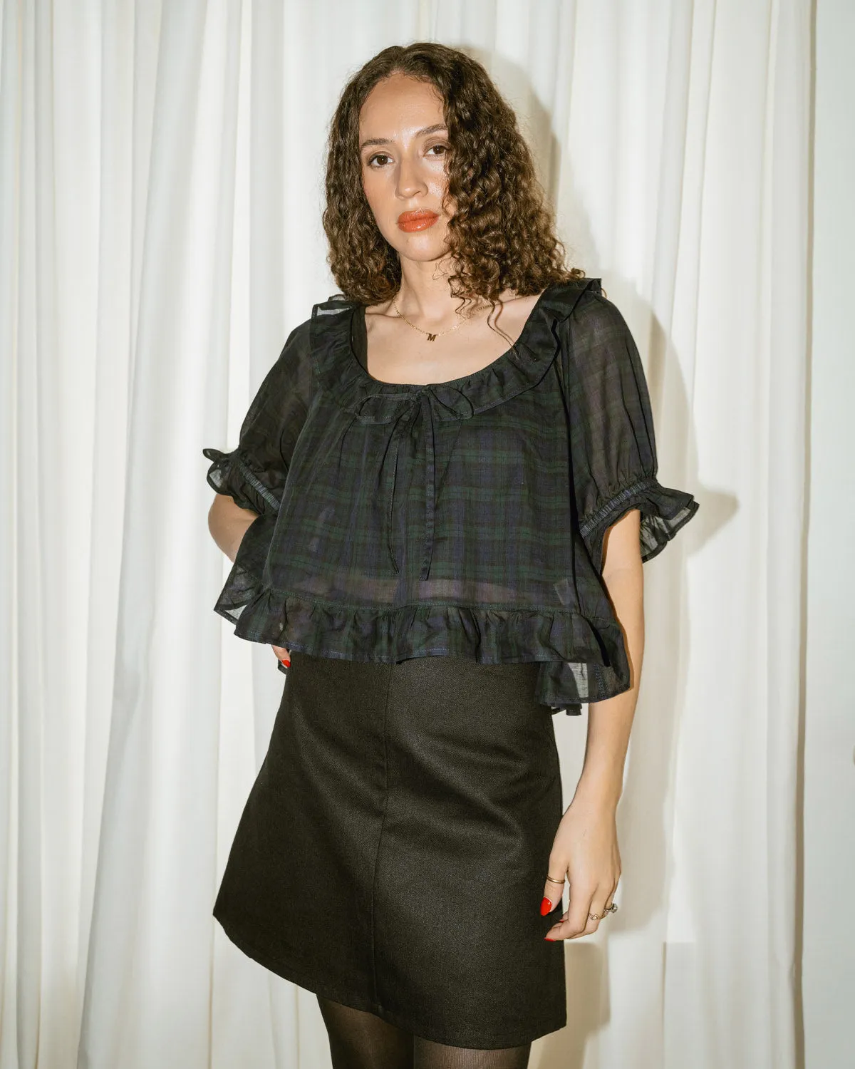 Last Chance | Doll Blouse | Holiday Plaid | 2X/3X sold by Harly Jae product image thumbnail 3