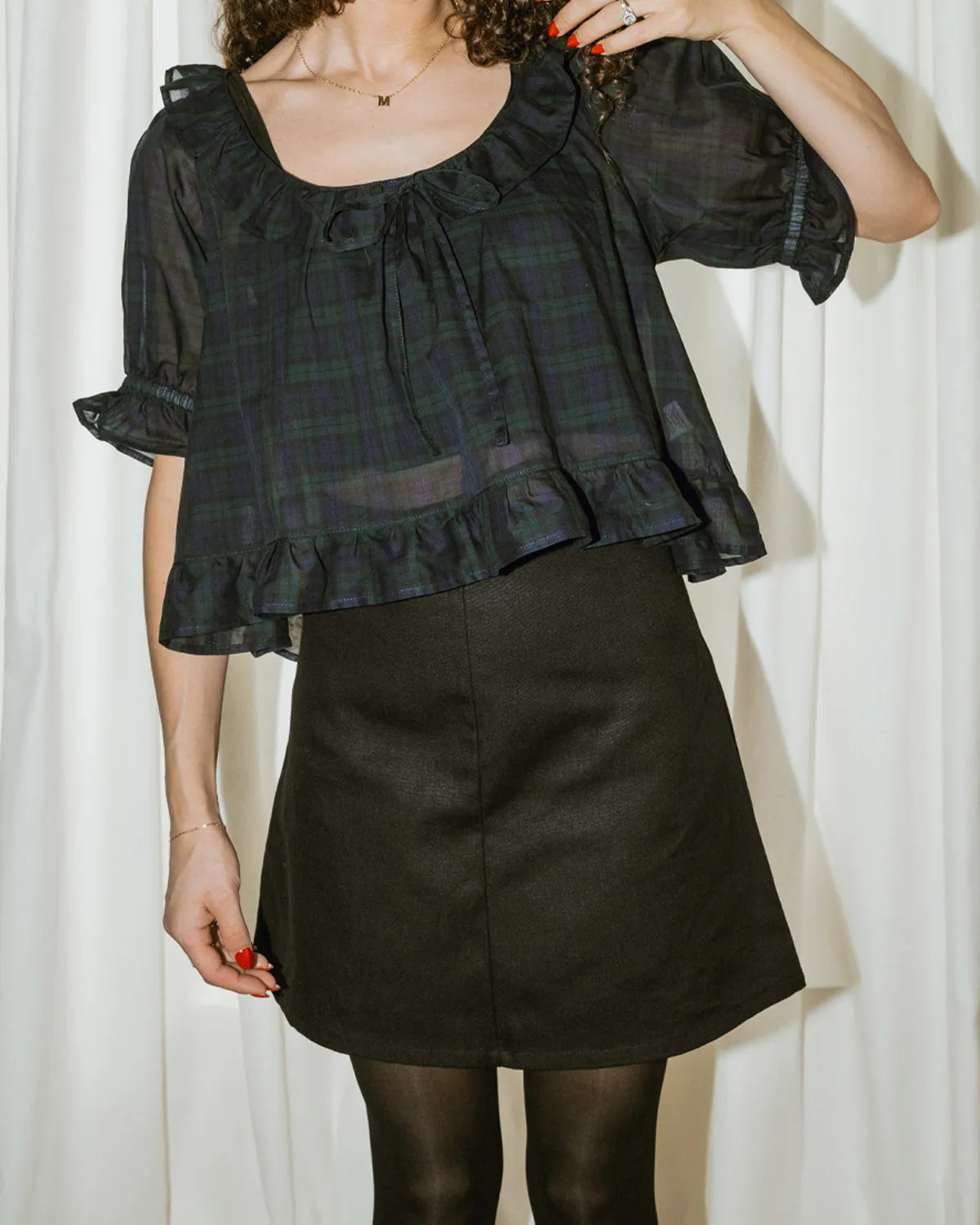 Last Chance | Doll Blouse | Holiday Plaid | 2X/3X sold by Harly Jae product image thumbnail 4