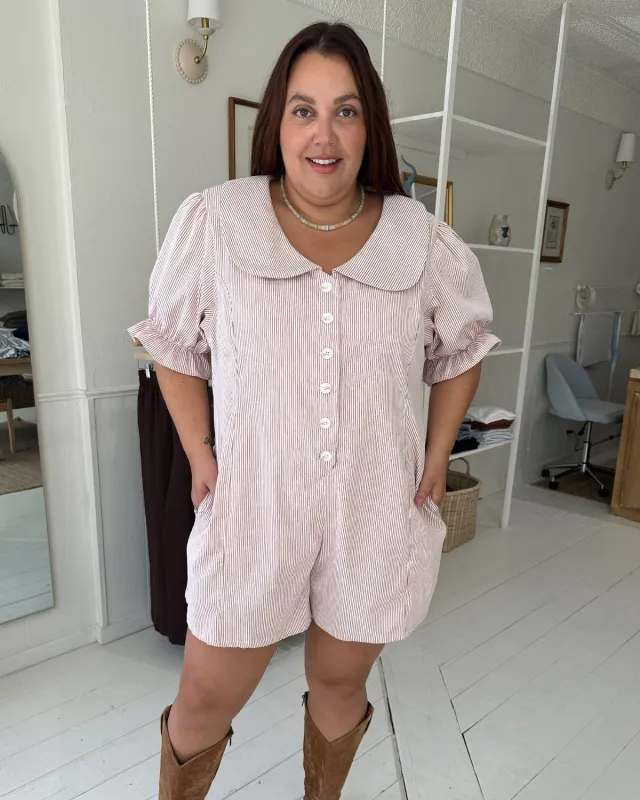 Last Chance | Dorothy Romper | Berry Stripes | XL made by Harly Jae