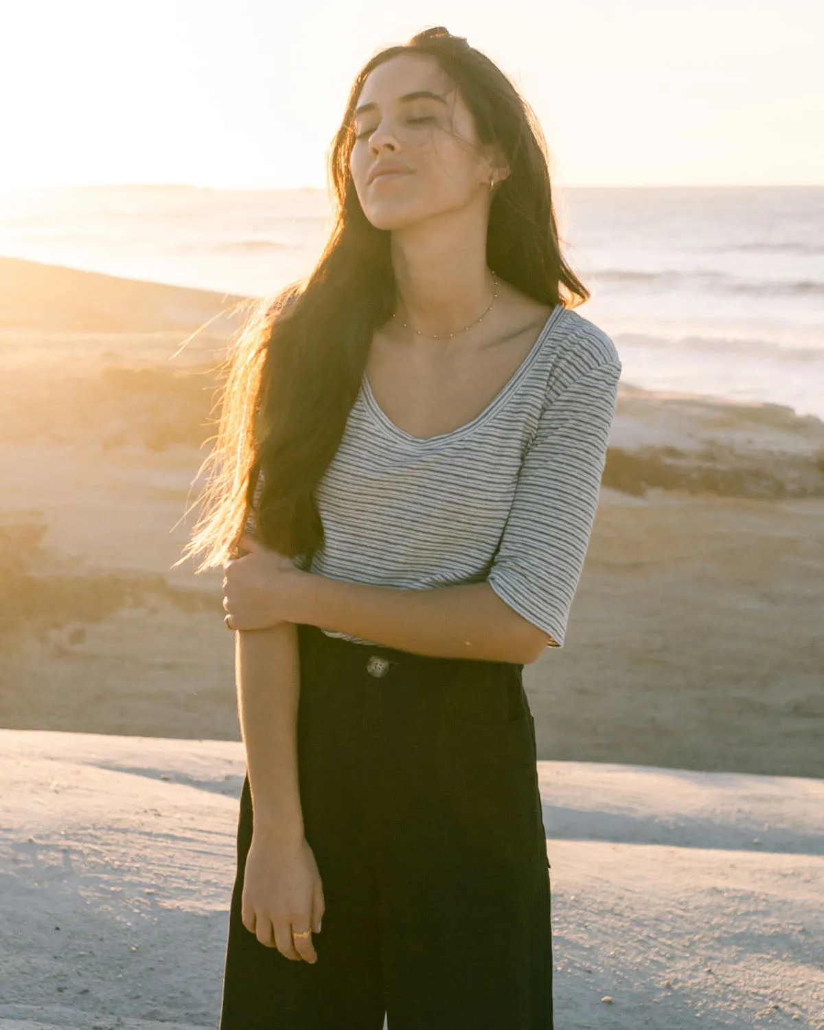 Last Chance | hj tee | Charcoal Stripe | L sold by Harly Jae product image thumbnail 3