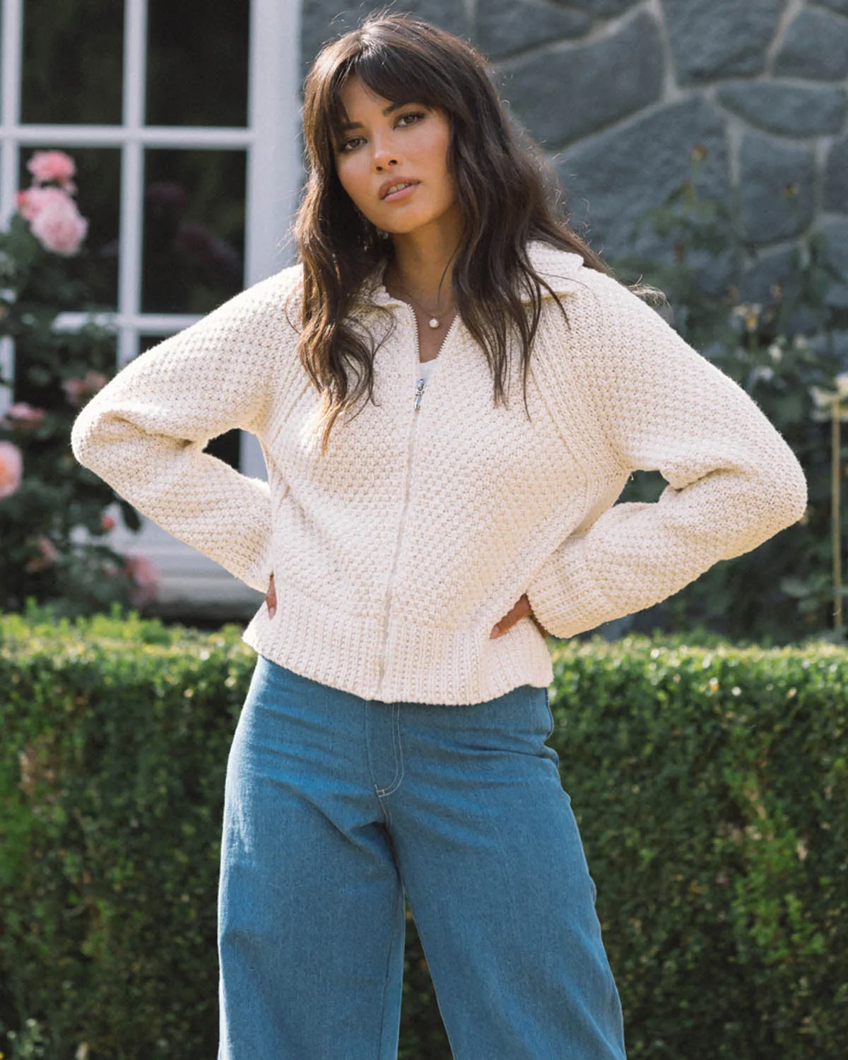 Last Chance | Meadow Zip Cardigan | Cream | XS sold by Harly Jae product image thumbnail 2