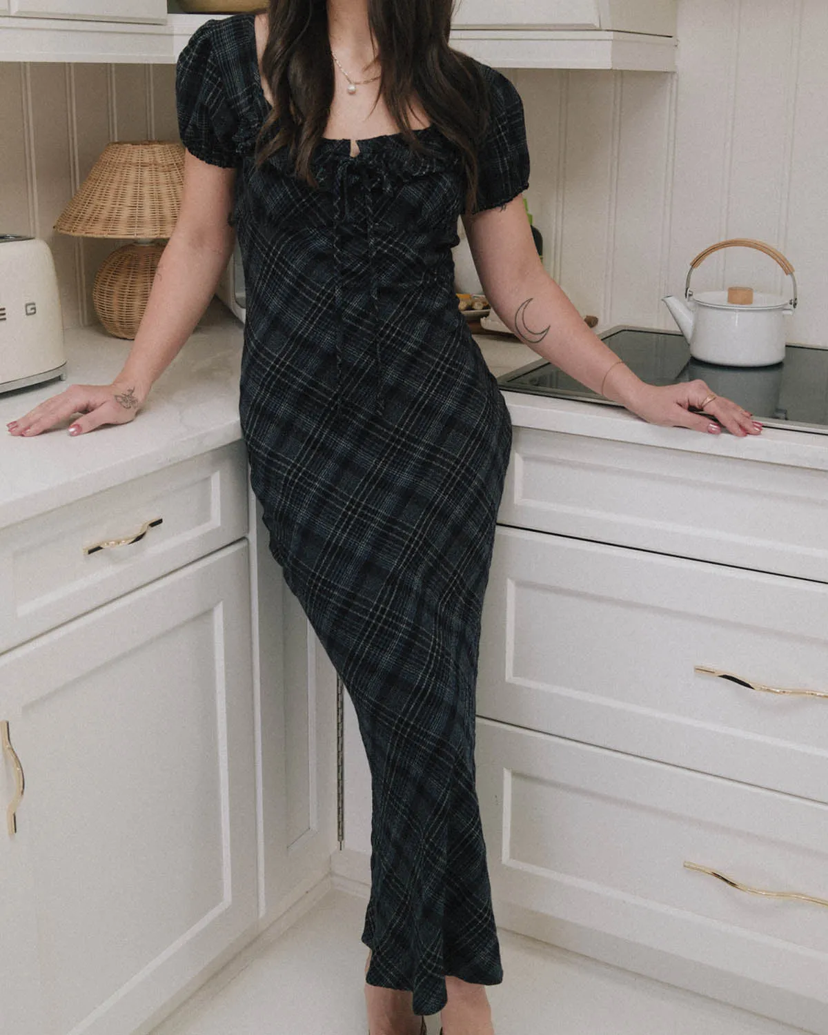 Romee Bias Dress | Nocturne Plaid sold by Harly Jae product image thumbnail 5