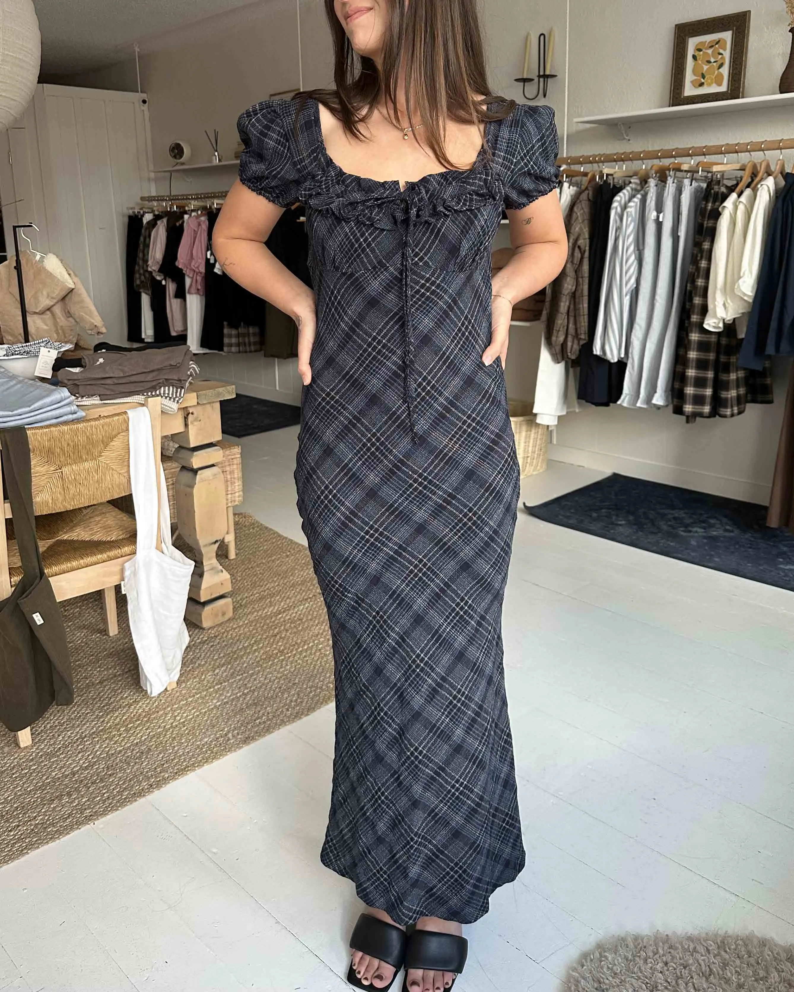 Romee Bias Dress | Nocturne Plaid sold by Harly Jae product image thumbnail 2