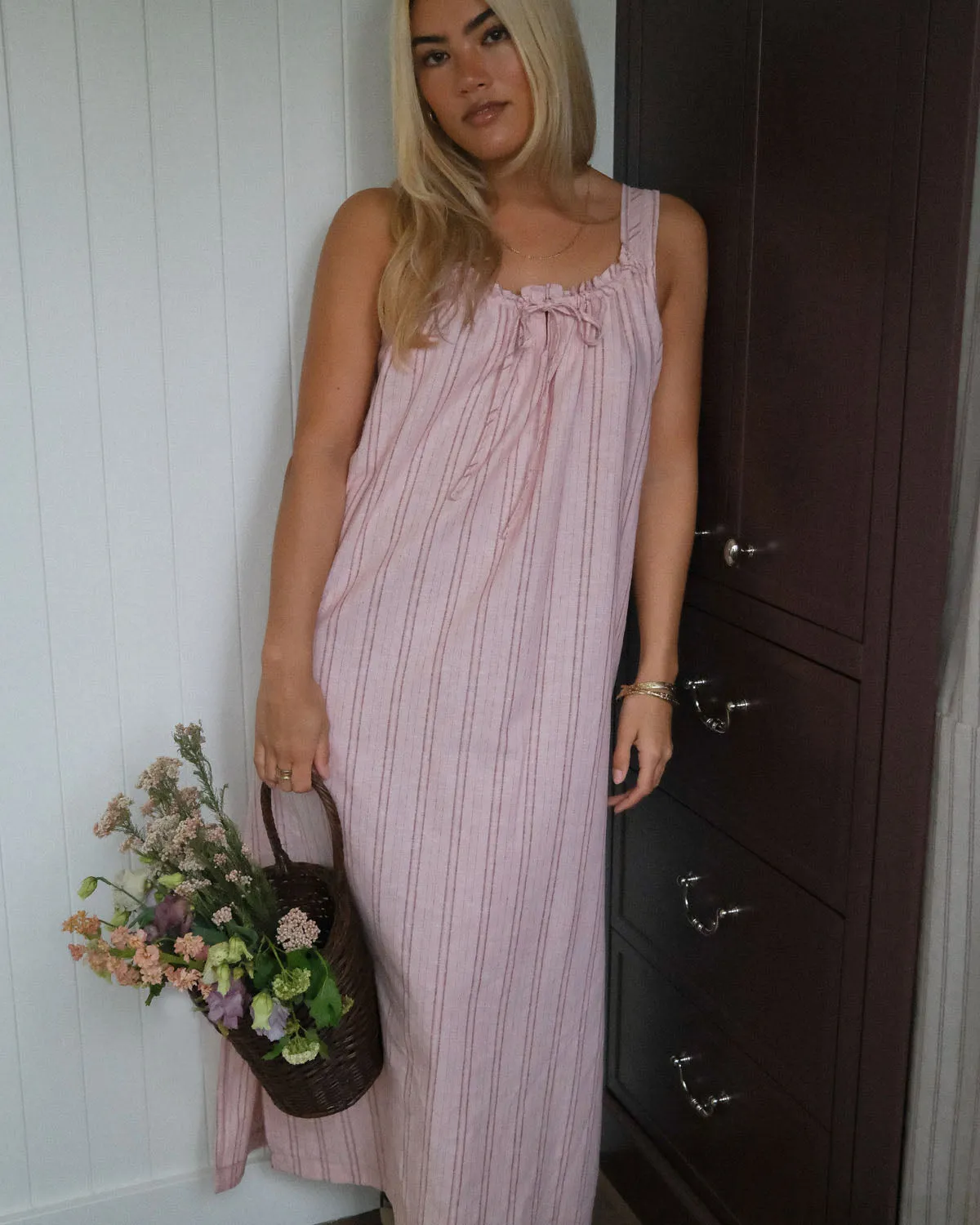 Gigi Dress | Long | Peony Stripe sold by Harly Jae