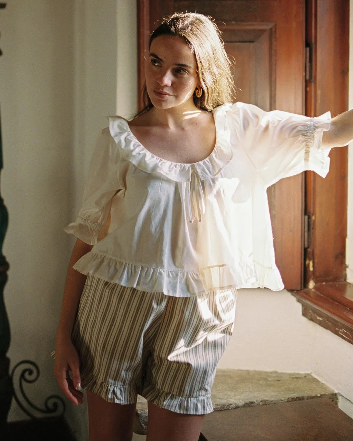 Last Chance | Clémentine Shorts | Brown & Beige Stripes | XXL/1X sold by Harly Jae product image thumbnail 4