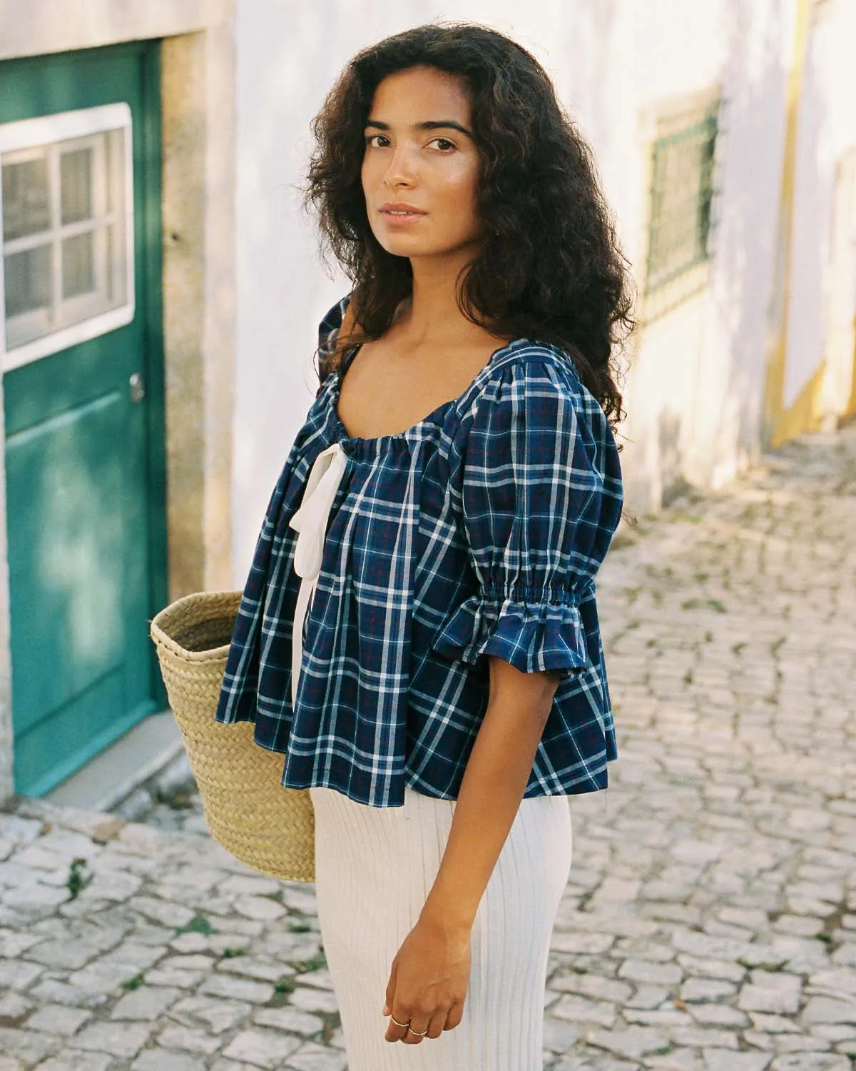 Last Chance | Juliette Blouse | Mariner Plaid | XXL/1X sold by Harly Jae product image thumbnail 4