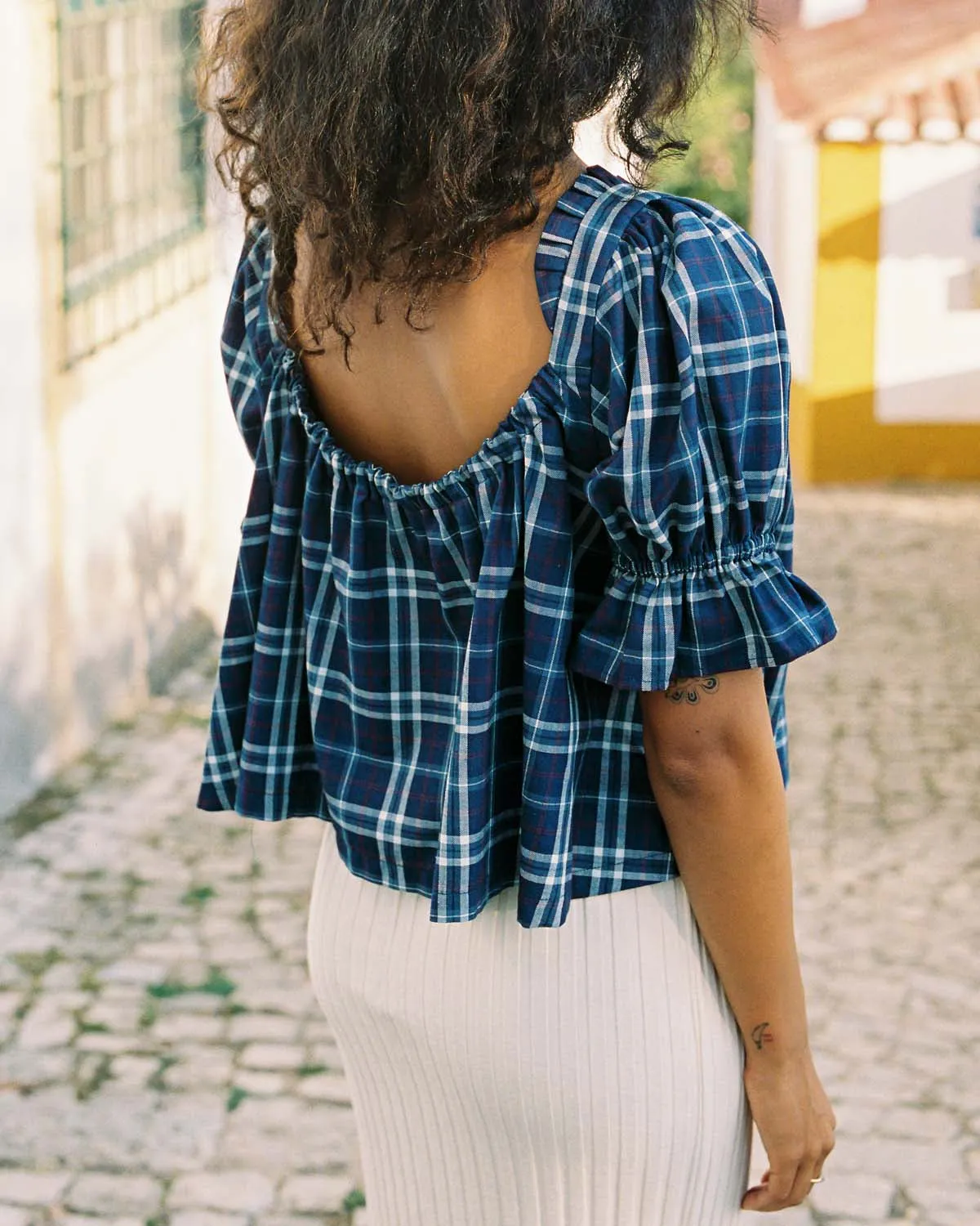 Last Chance | Juliette Blouse | Mariner Plaid | XXL/1X sold by Harly Jae product image thumbnail 3