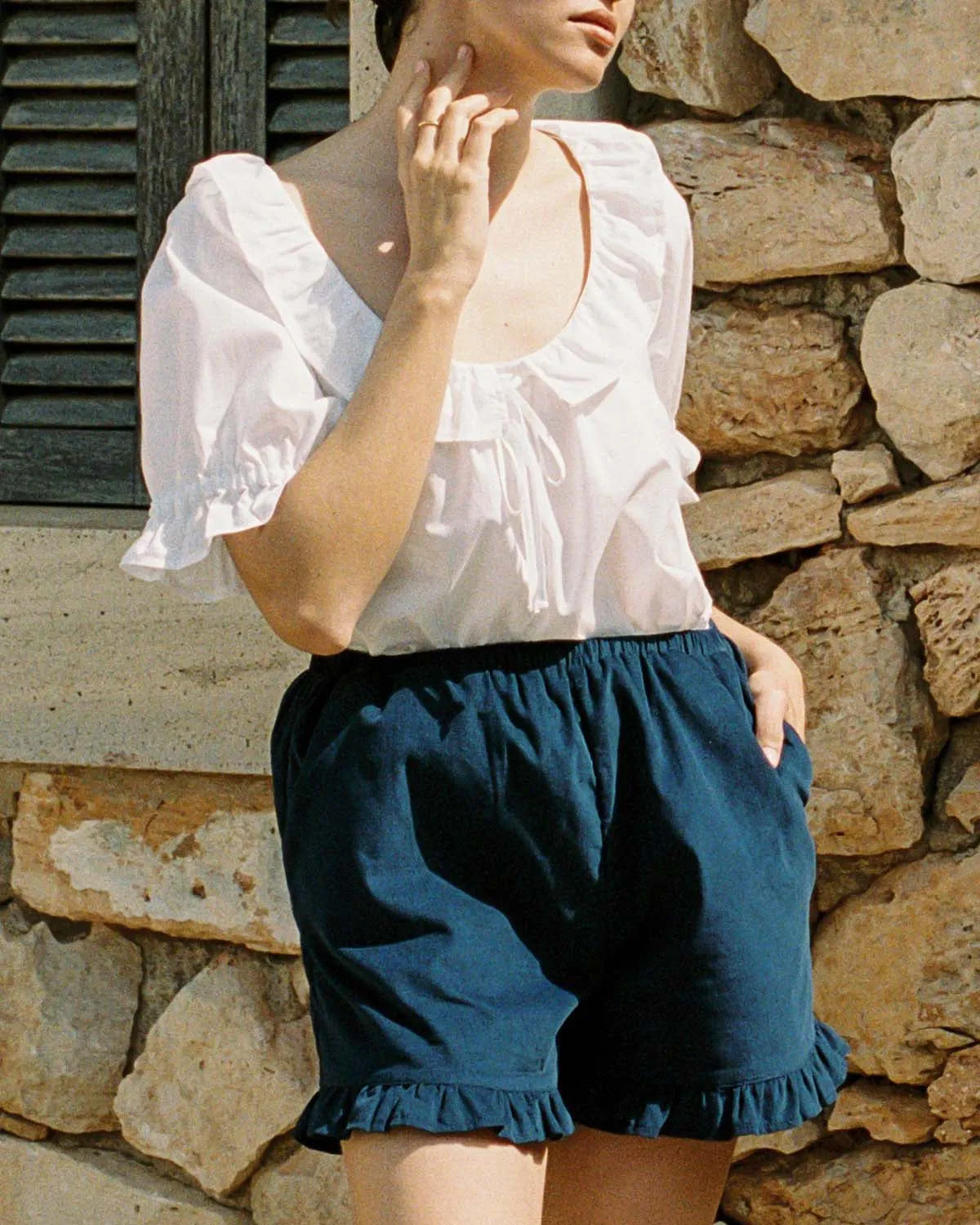 Last Chance | Clémentine Shorts | Navy Micro Corduroy | XS sold by Harly Jae