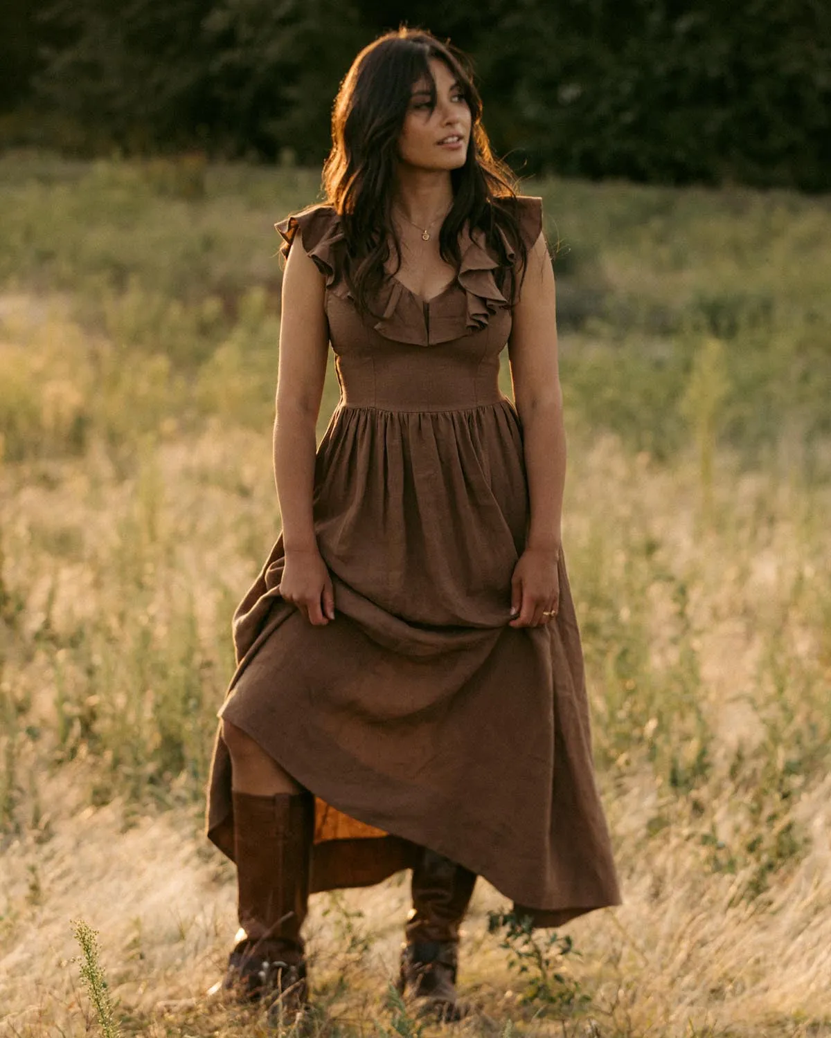 Sample | Céleste Dress | Chocolate | S sold by Harly Jae product image thumbnail 4