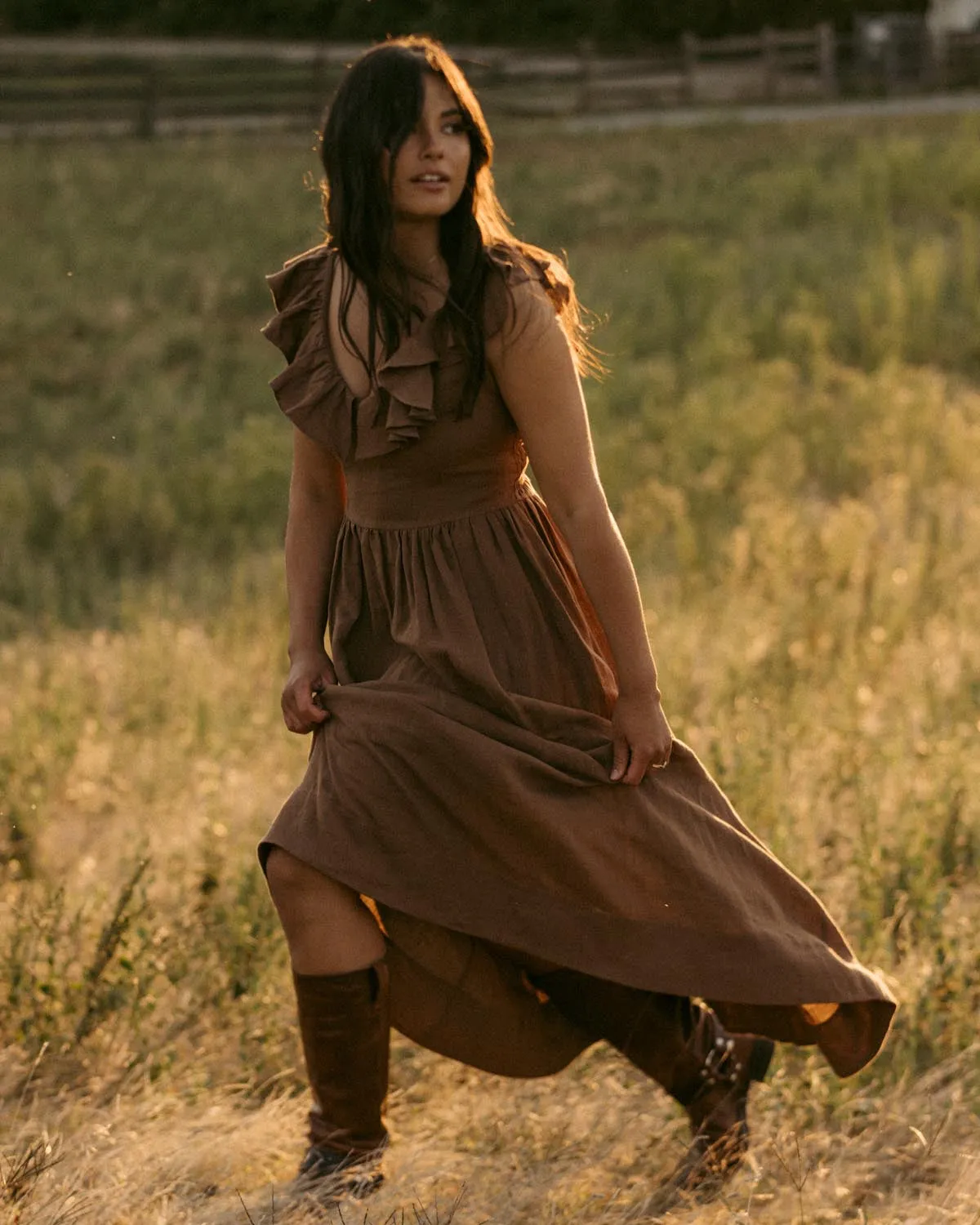 Sample | Céleste Dress | Chocolate | S sold by Harly Jae product image thumbnail 5