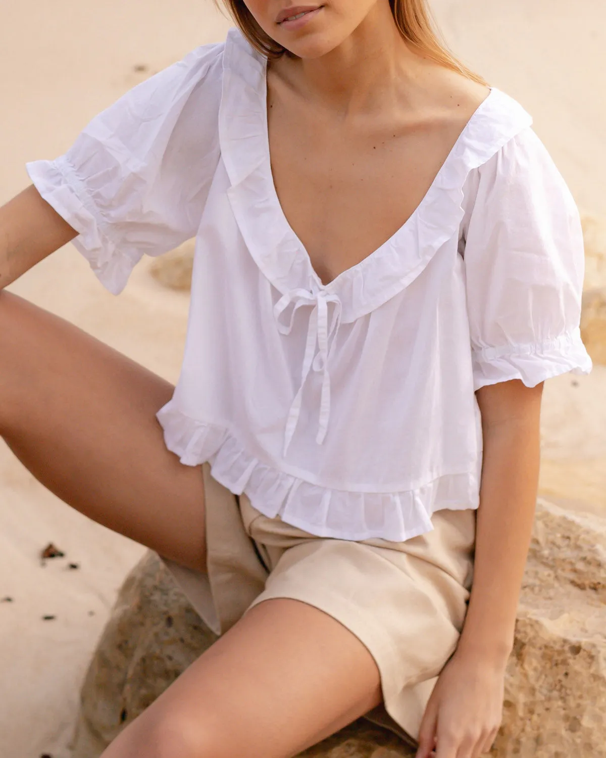 Imperfect | Doll Blouse | Crisp White | XS sold by Harly Jae