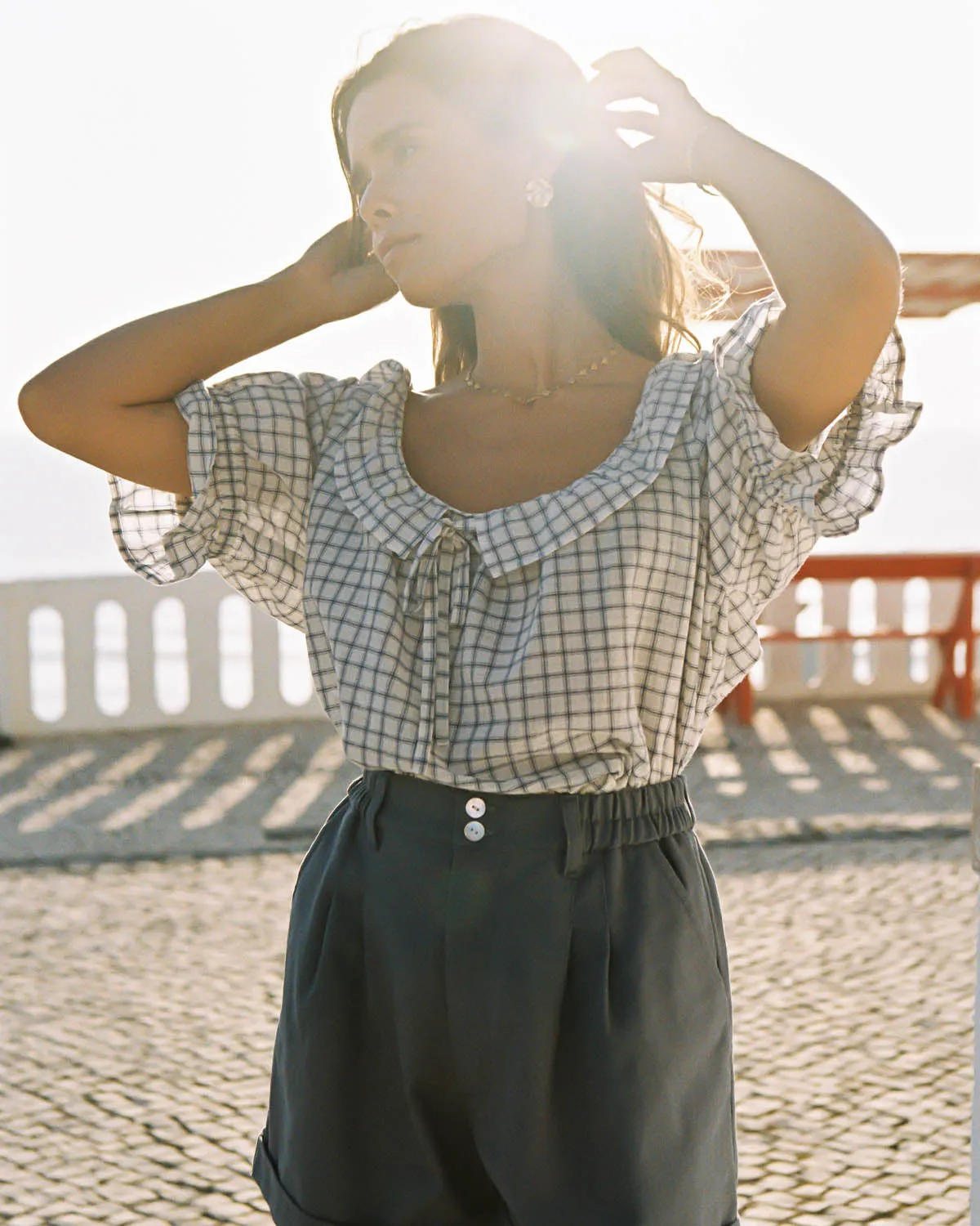 Doll Blouse | Porcelain Plaid sold by Harly Jae product image thumbnail 4