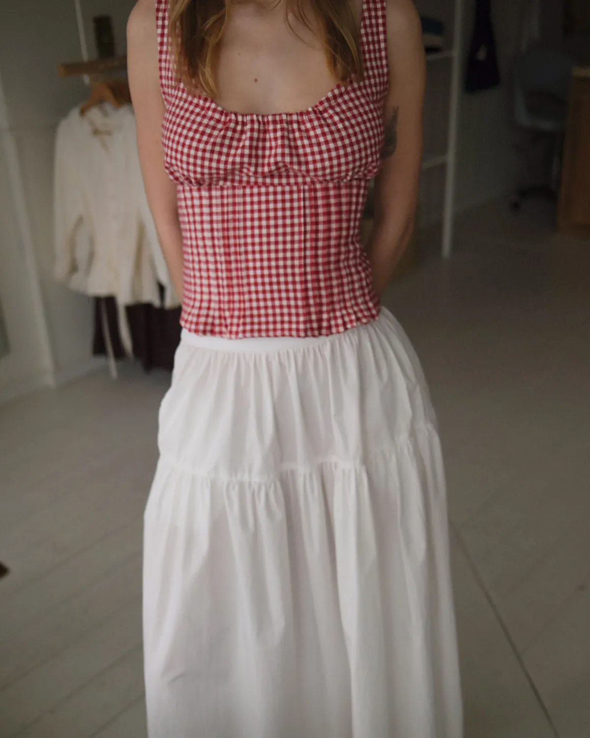 Photo Sample | Rêverie Blouse | Red Gingham | 1X sold by Harly Jae product image thumbnail 5