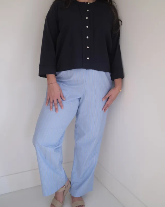 Last Chance | Easy Pants | "Not a PJ" Stripe | L made by Harly Jae