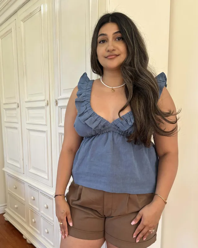 Last Chance | Milos Top | Denim | L made by Harly Jae