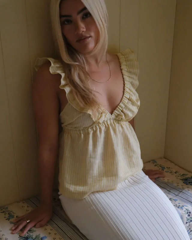 Last Chance | Milos Top | Limoncello Stripe | M made by Harly Jae