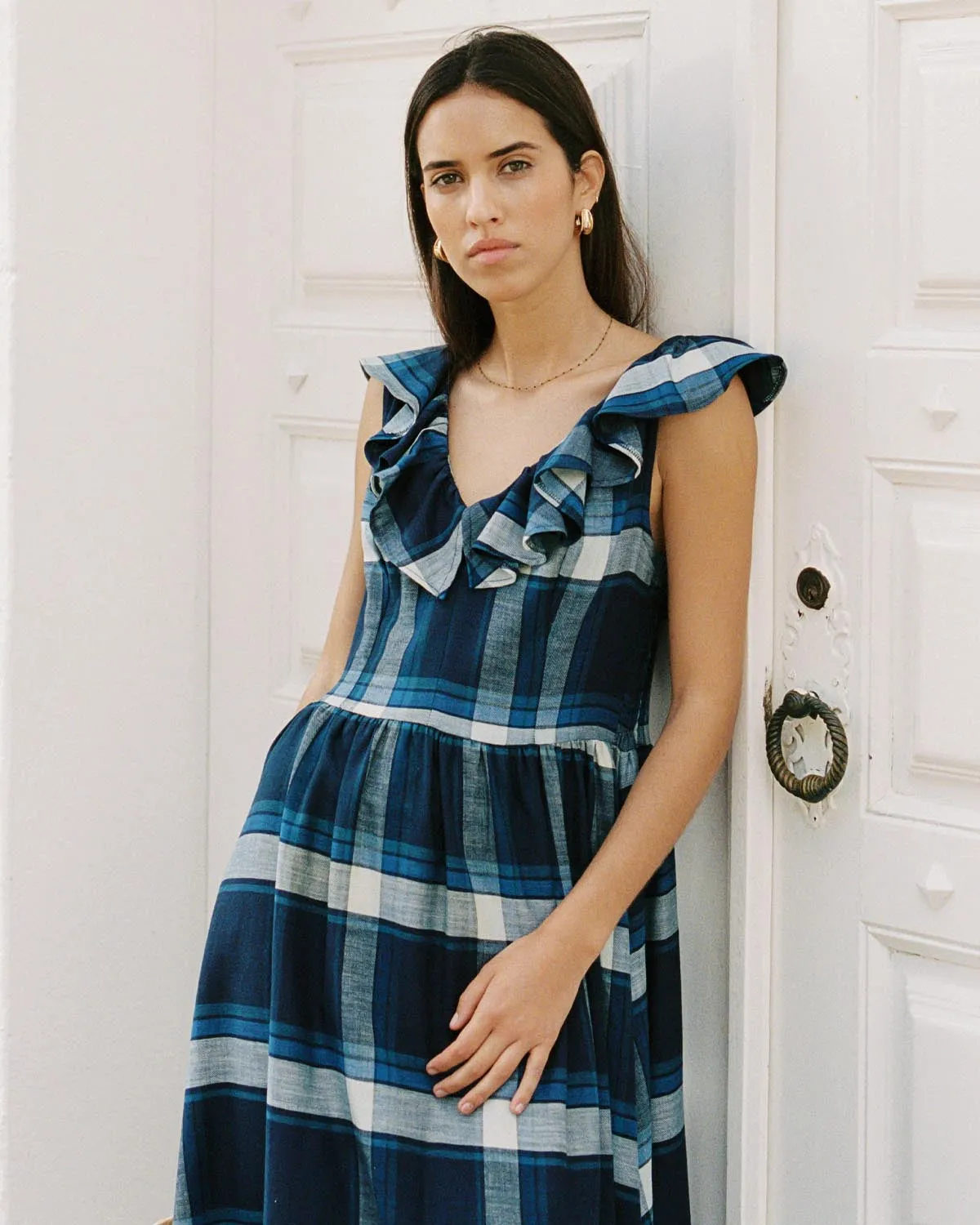 Last Chance | Céleste Dress | Blue Plaid | S sold by Harly Jae product image thumbnail 3