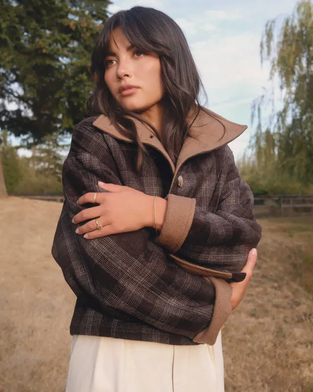 Bastien Coat | Truffle Plaid made by Harly Jae