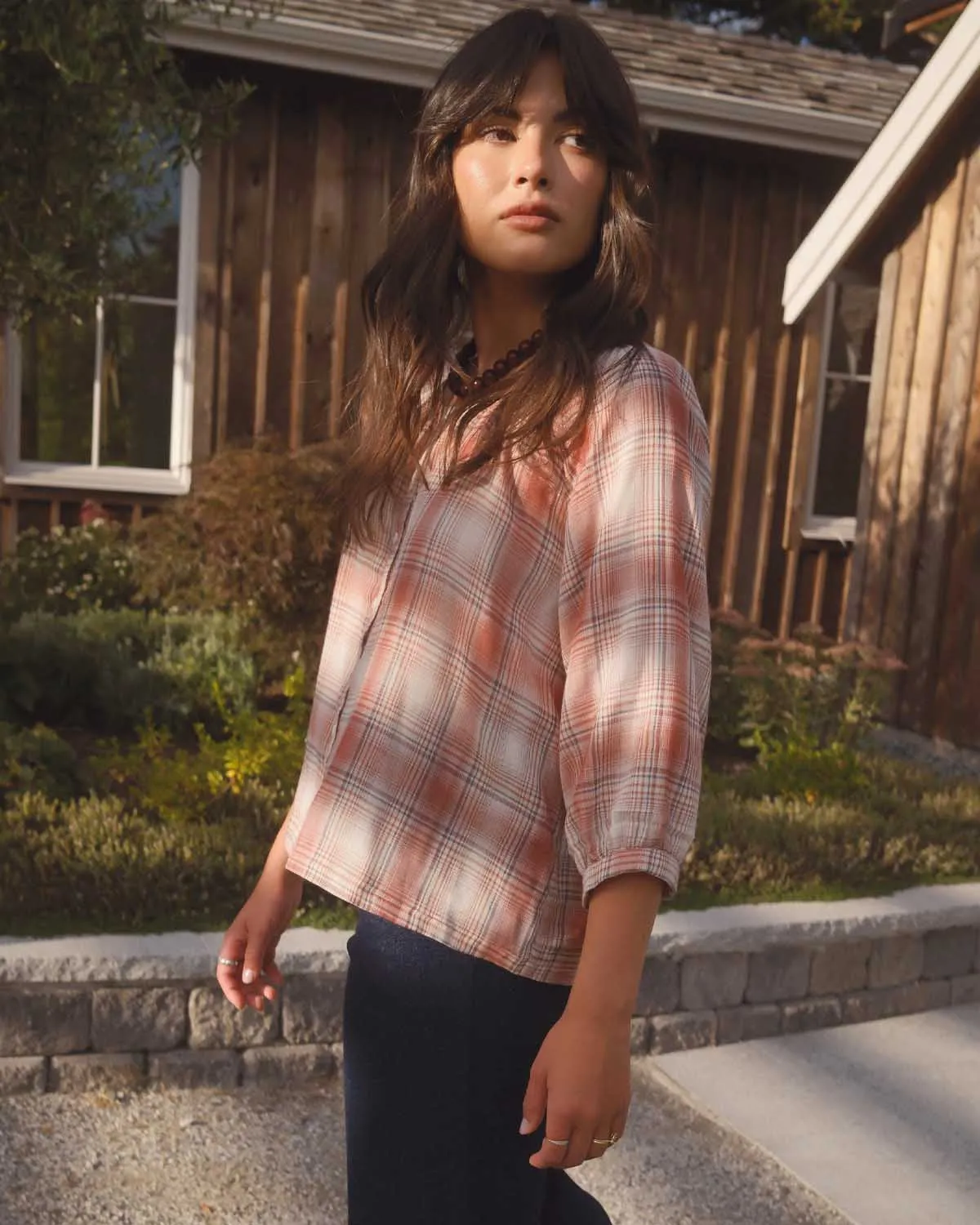 Cleo Blouse | Cider Plaid sold by Harly Jae product image thumbnail 4