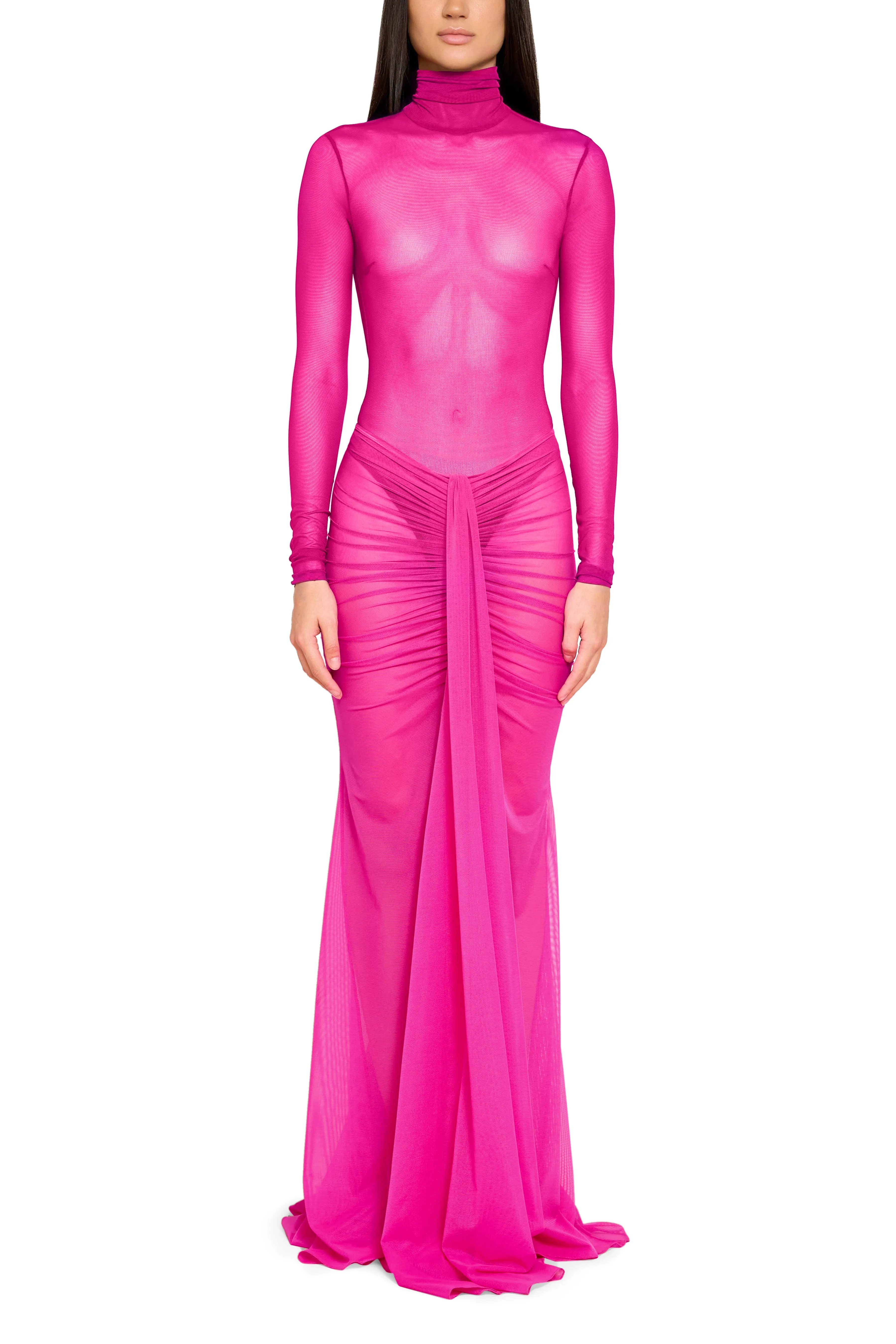 Mock Neck Mesh Bodysuit with Open Back sold by LaQuon Smith product image thumbnail 4