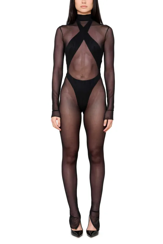 Sheer Mesh Jumpsuit sold by LaQuon Smith