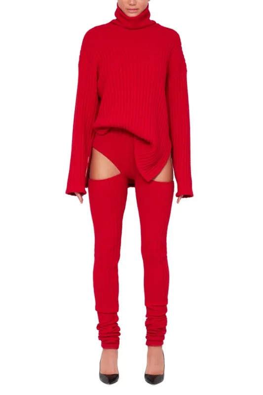 Ribbed Knit Legging With Cut Out sold by LaQuon Smith
