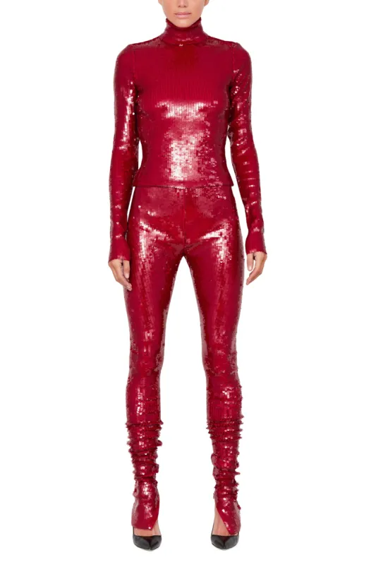 Stretch Sequin Legging With Ankle Zip Up sold by LaQuon Smith