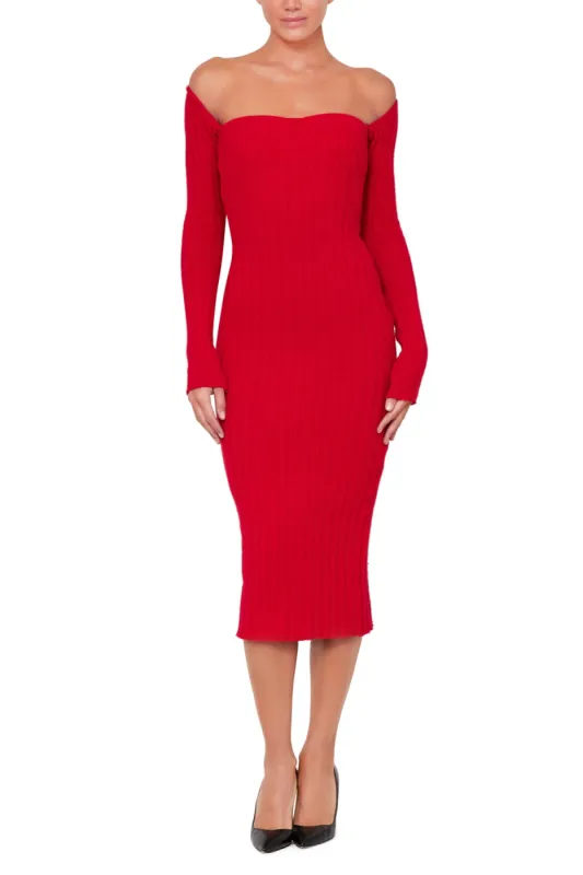 Off The Shoulder Midi Dress sold by LaQuon Smith