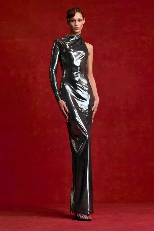 Sleeveless Gown with Asymmetrical Cutout Detail sold by LaQuon Smith