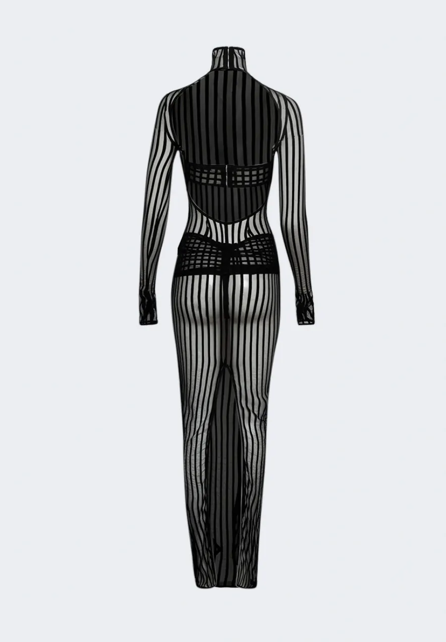 Open Back Maxi Dress with Cross Grain Detail sold by LaQuon Smith product image thumbnail 3