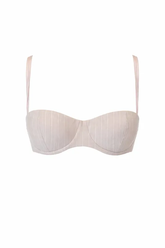 Gold Pinstripe Bralette made by LaQuon Smith