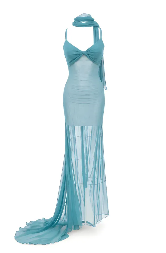 Gown with Neck Tie Detail sold by LaQuon Smith