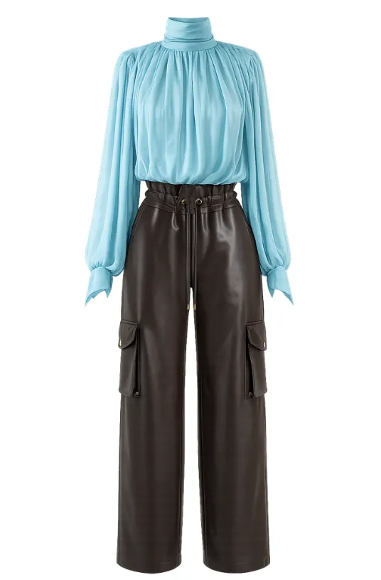 Long Sleeve Top with Scarf Detail sold by LaQuon Smith product image thumbnail 3