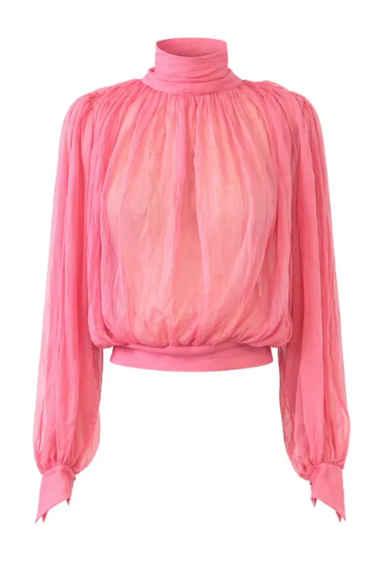 Long Sleeve Top with Scarf Detail made by LaQuon Smith
