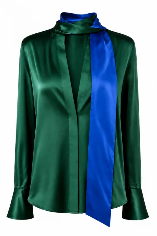 Long Sleeve Blouse with Keyhole Detail made by LaQuon Smith