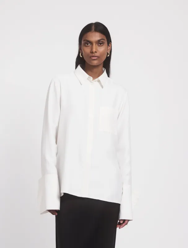 Signature Luxe Shirt In White sold by Ninety Percent