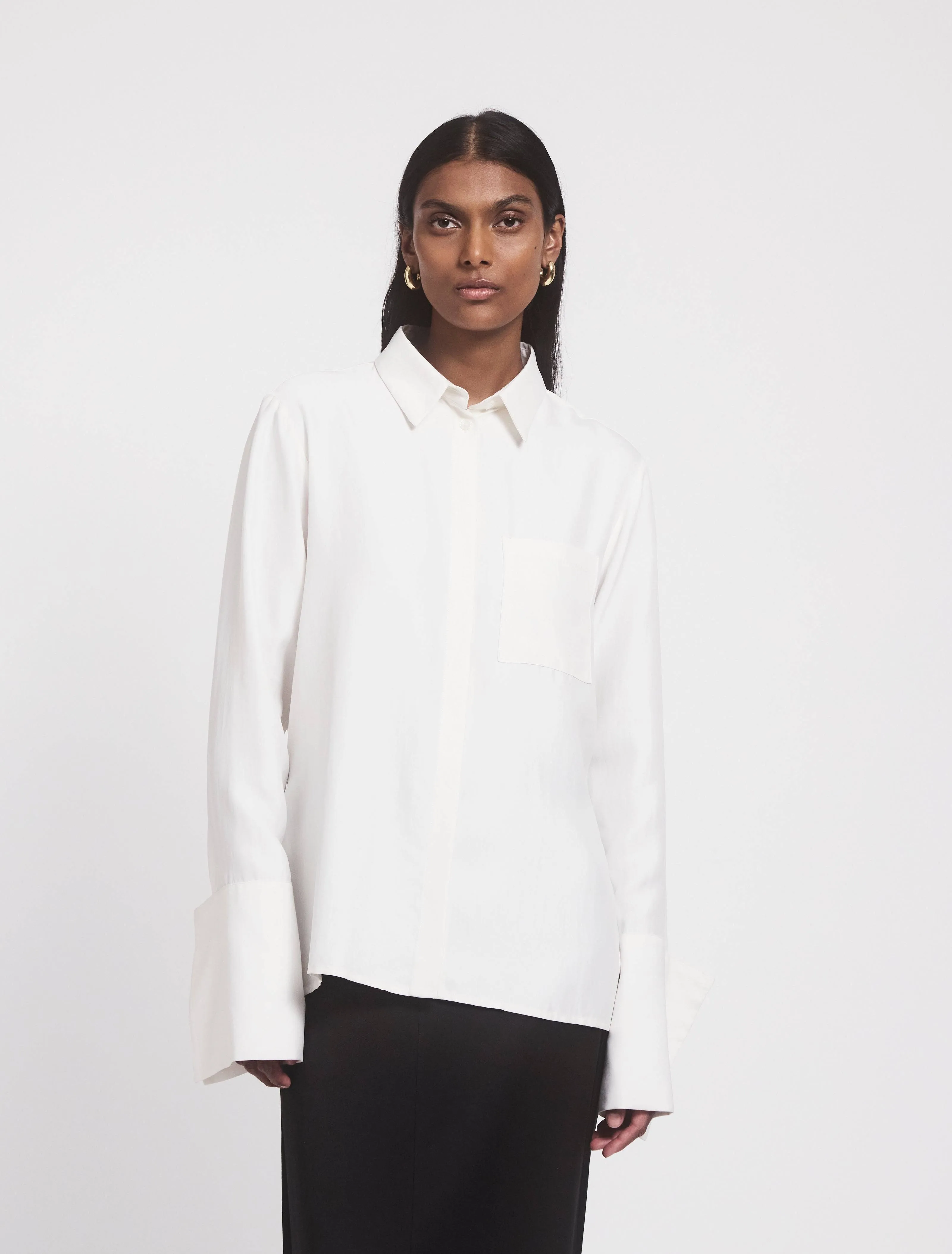 Signature Luxe Shirt In White sold by Ninety Percent