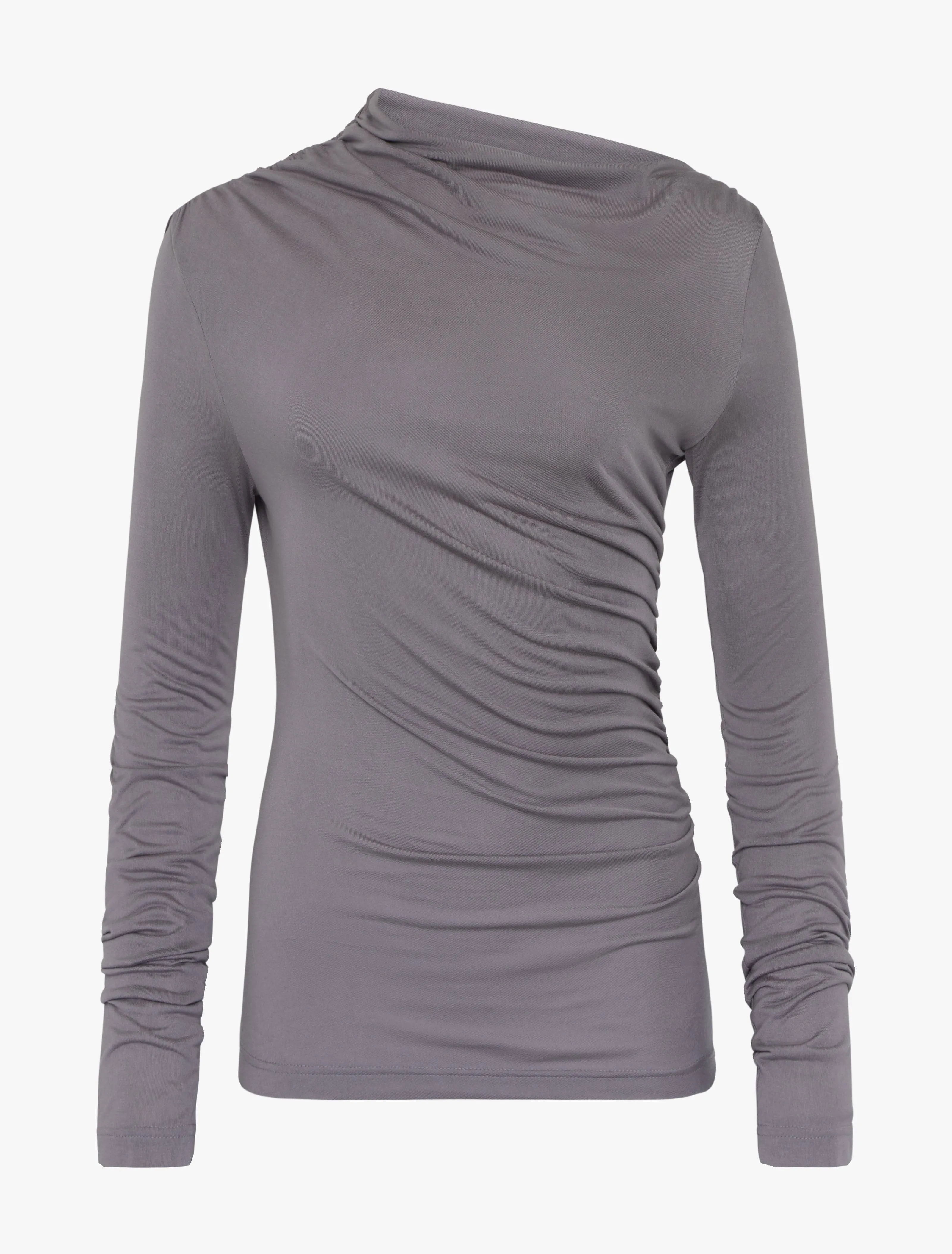 Iphis Draped Long Sleeve Top in Dusk sold by Ninety Percent product image thumbnail 4