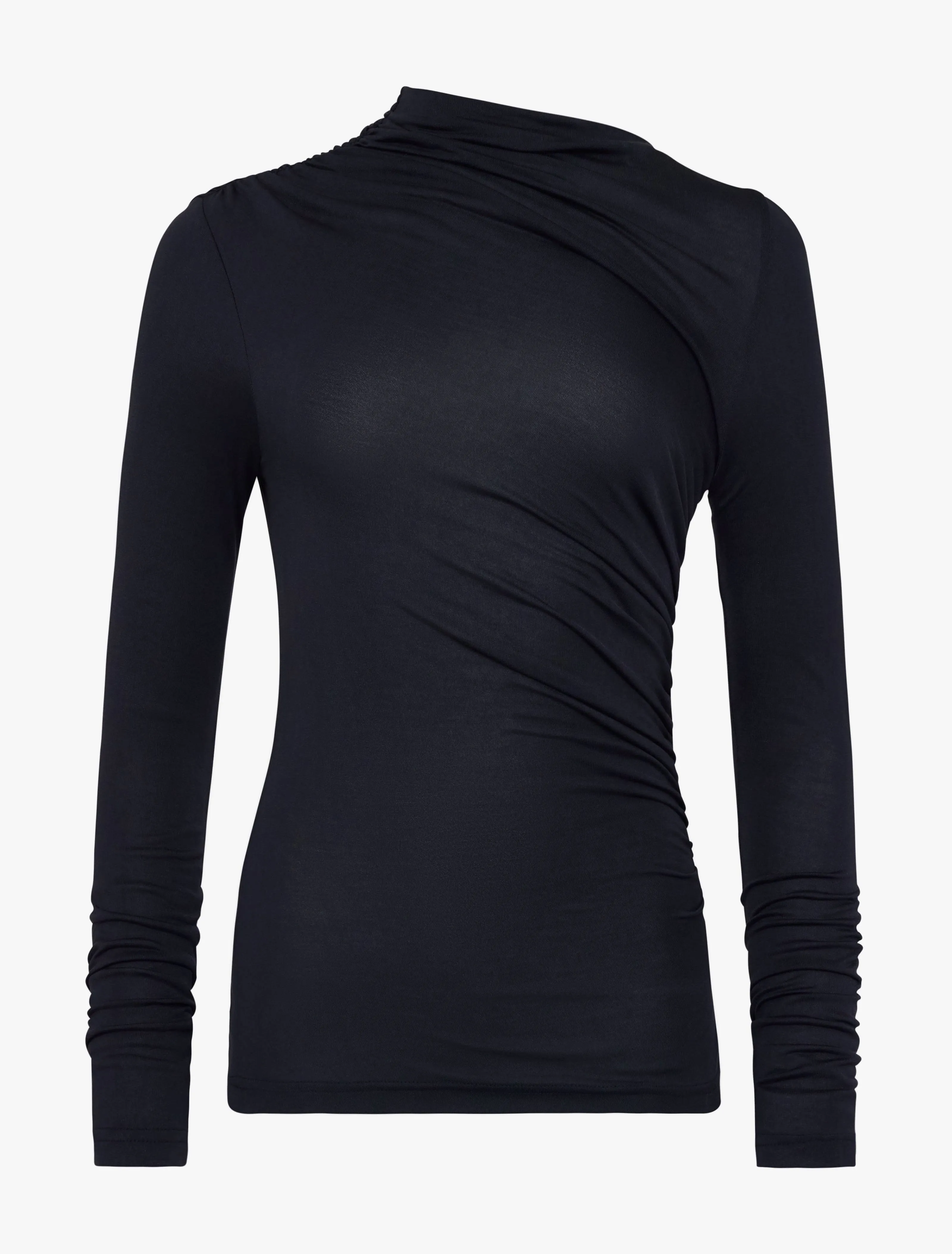 Iphis Draped Long Sleeve Top in Navy sold by Ninety Percent product image thumbnail 5