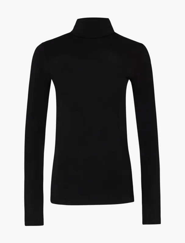 Ellon Micromodal Turtleneck Top in Black sold by Ninety Percent