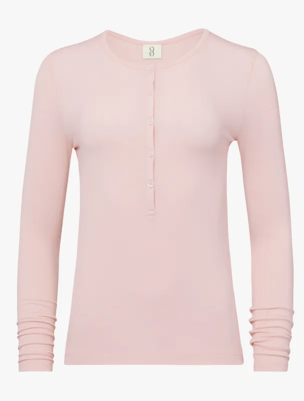 Henley Top in Petal Pink made by Ninety Percent