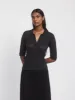 Tadeo Top In Charcoal Grey Melange sold by Ninety Percent
