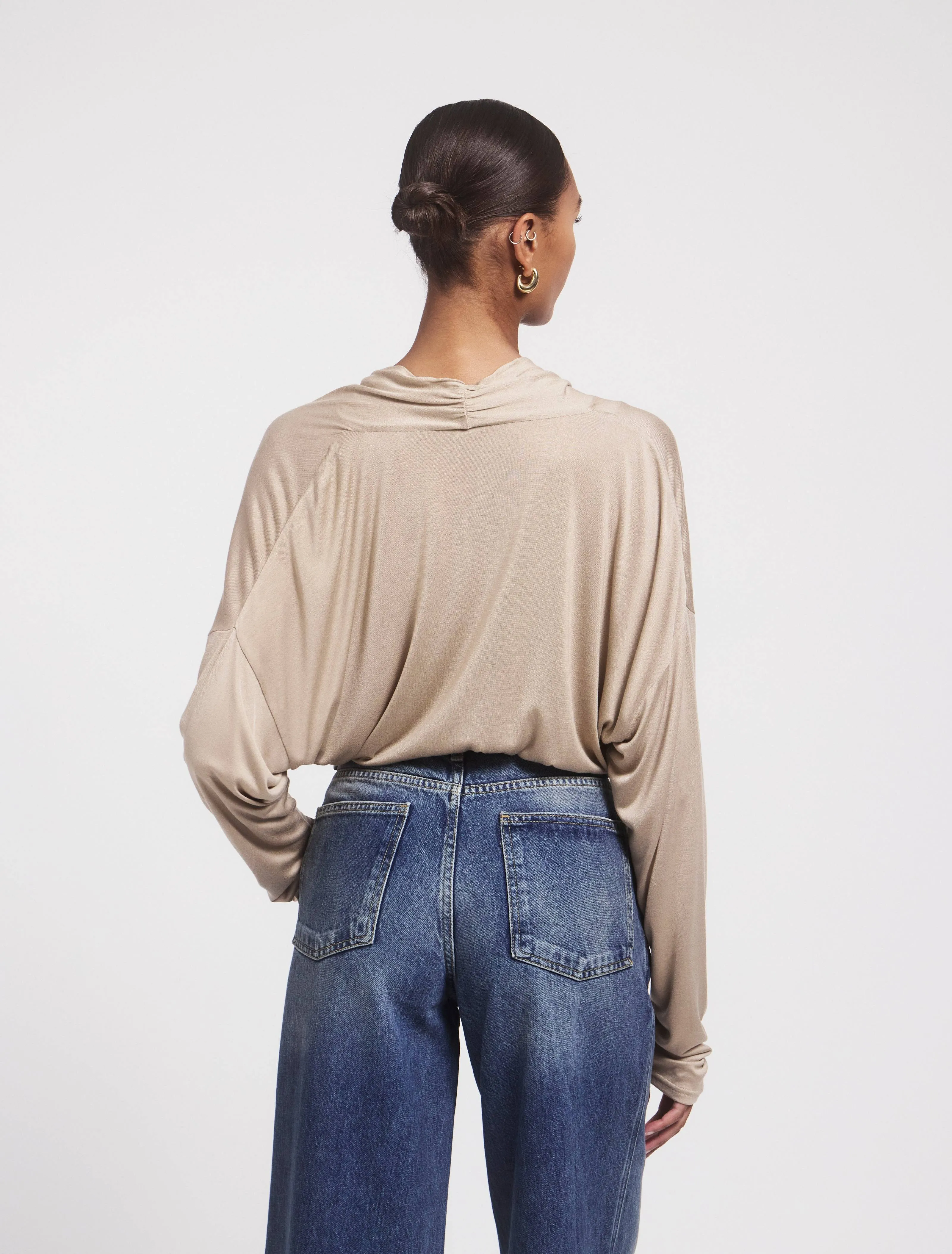 Calix Draped Top In Taupe sold by Ninety Percent product image thumbnail 3