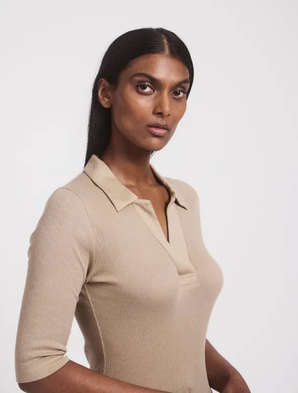Tadeo Top In Taupe sold by Ninety Percent
