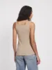 Ava Classic Rib Cami Top In Taupe sold by Ninety Percent