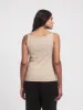 Ava Classic Rib Cami Top In Taupe sold by Ninety Percent