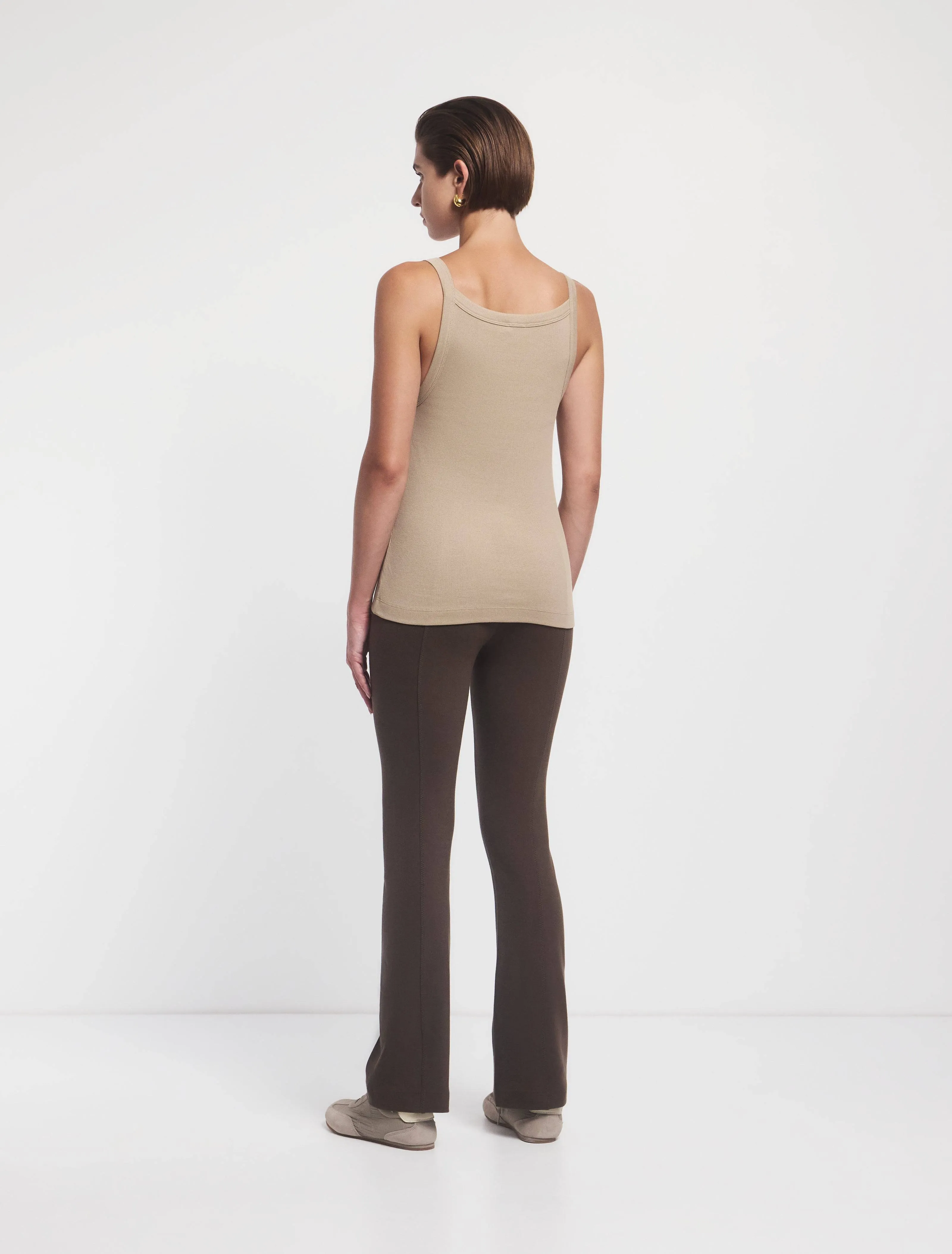 Nabila Crop Flare Travel Pant In Turkish Coffee sold by Ninety Percent product image thumbnail 3