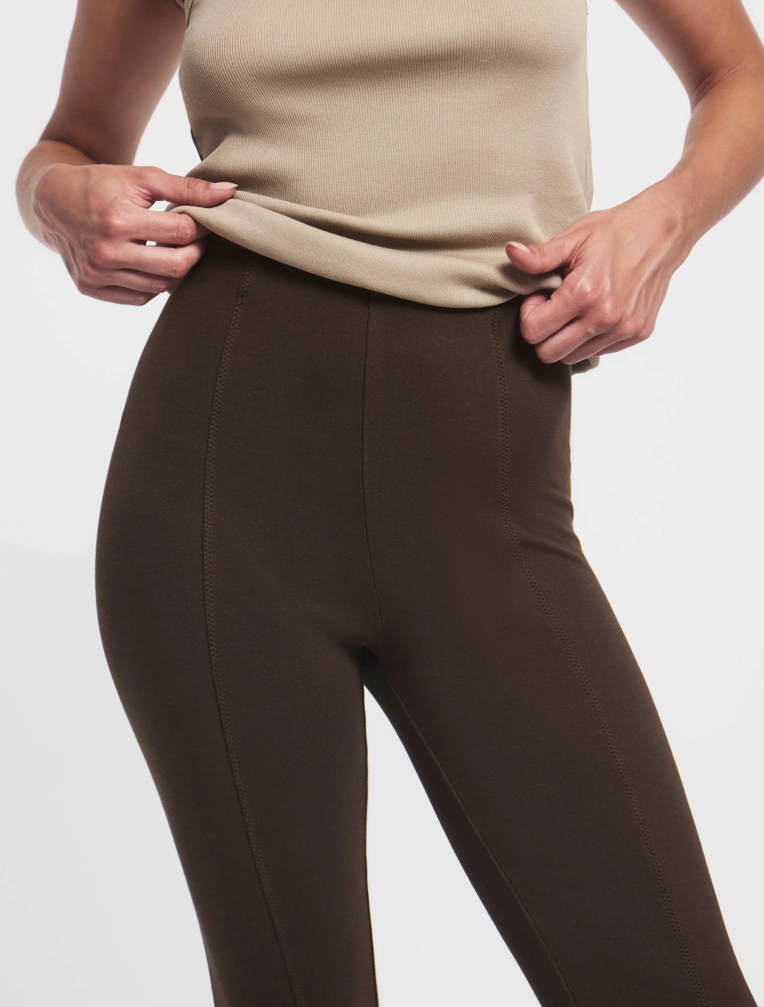 Nabila Crop Flare Travel Pant In Turkish Coffee sold by Ninety Percent product image thumbnail 2
